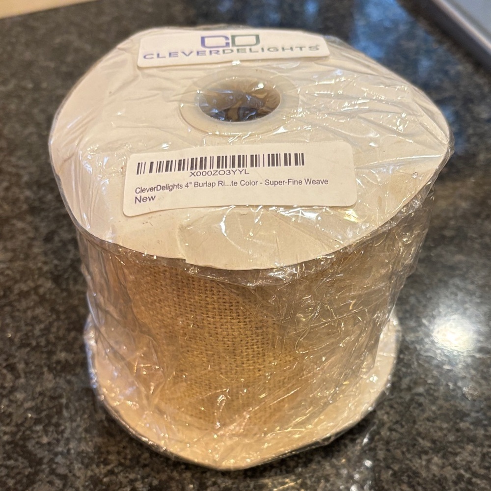 CleverDelights Burlap Ribbon Roll